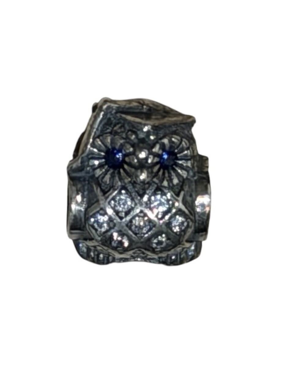 Authentic Pandora S925 ALE SS Graduate Owl Blue CZ Charm 2.7g 791502NSB